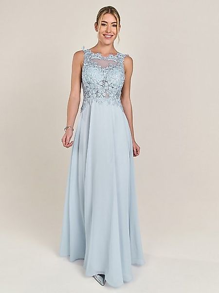 Apart Abendkleid im Materialmix aus bestickter Spitze und Chiffon günstig online kaufen