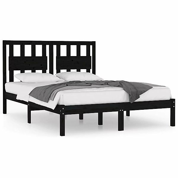 vidaXL Massivholzbett Schwarz Kiefer 120x200 cm1118251 günstig online kaufen
