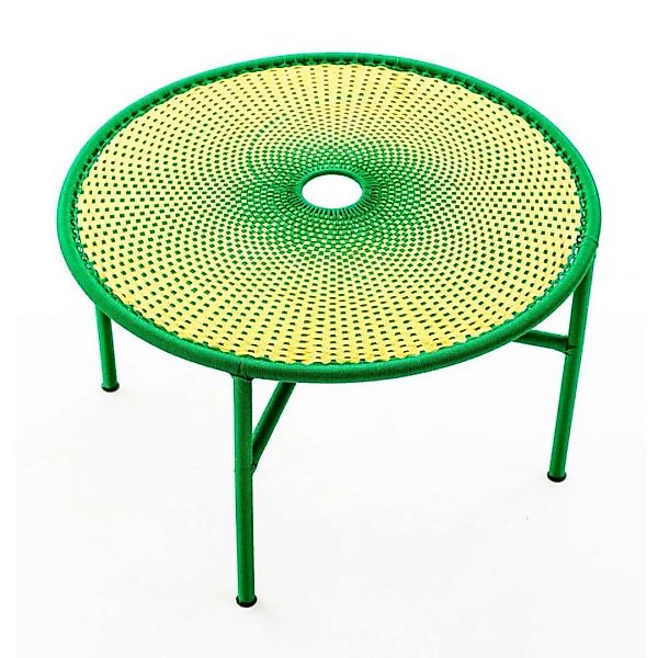 Moroso - Banjooli Tisch - grün/panama/handgeflochten/Gestell Stahl lackiert günstig online kaufen