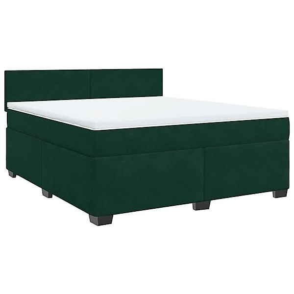 vidaXL Boxspringbett mit Matratze Dunkelgrün 180x200 cm Samt 3286375 günstig online kaufen