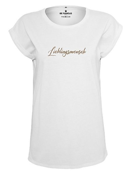 Be Famous Print-Shirt Classic Roll Up Lieblingsmensch (1-tlg., keine) günstig online kaufen