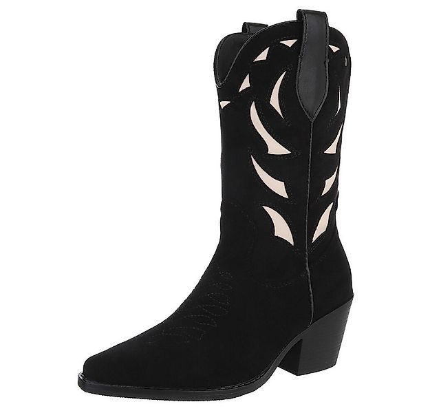 Ital-Design Trendige Westernstiefel mit Detailstickerei und Komfort Western günstig online kaufen