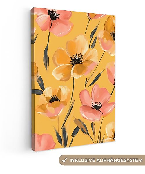 OneMillionCanvasses® Leinwandbild Blumen - Gemalt - günstig online kaufen