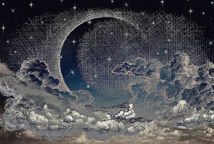 Architects Paper Fototapete »Atelier 47 Moon Sky 2« kontrastfarbene Details günstig online kaufen