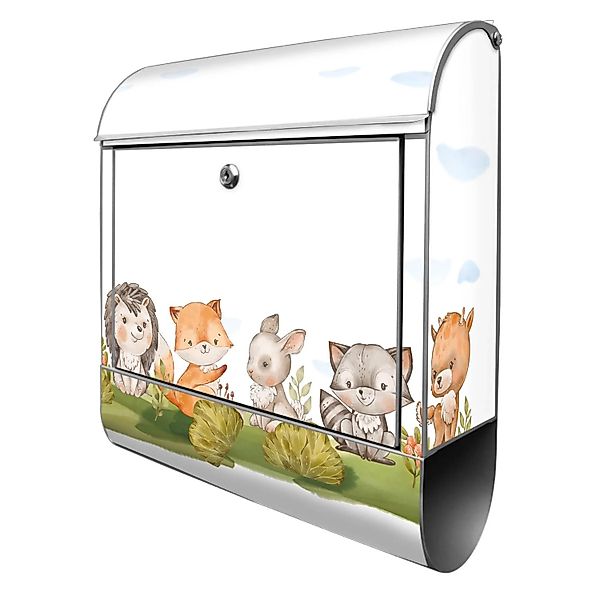 Banjado Design Briefkasten Silber Pulverbeschichtet 39x47x14cm 2 Schlüssel günstig online kaufen