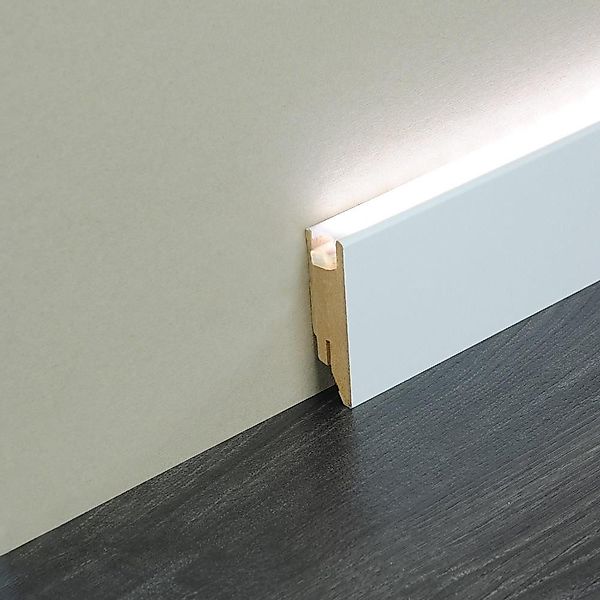 Kosche Deckenleiste LED-Sockelleiste MDF weiß 19 günstig online kaufen