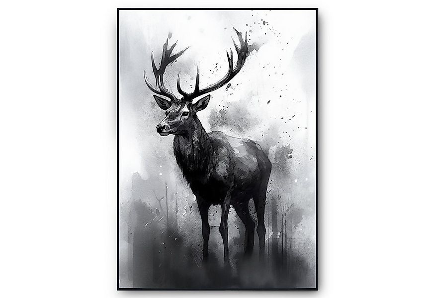 Tigerlino Poster Hirsch Wandposter Wandbild Hirsch Kunstdruck Natur Wanddek günstig online kaufen
