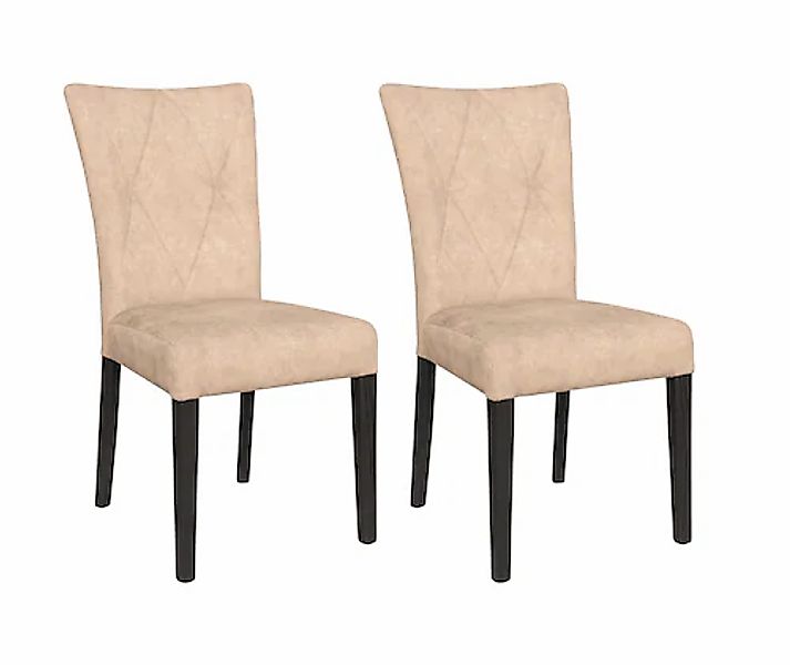 Home affaire 4-Fußstuhl »Diamond«, (Set), 2 St., Samtvelours, Sitz und Ruec günstig online kaufen