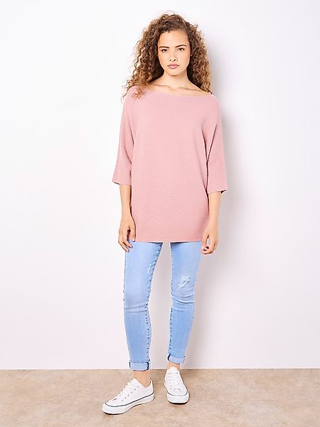 Apricot Rundhalspullover Fledermauspullover, mit U-Boot Ausschnitt günstig online kaufen