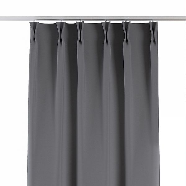 Vorhang mit flämischen 2-er Falten, grau, Cotton Panama (702-46) günstig online kaufen