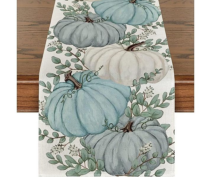 CLTYQ Tischläufer Kürbisse Eukalyptus Herbst Tischläufer, Saisonnal Küche T günstig online kaufen