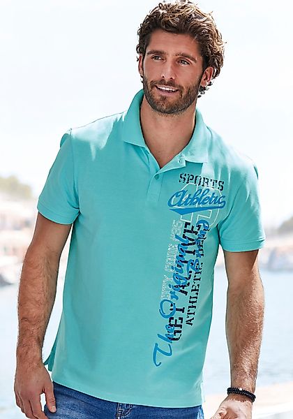 John Devin Poloshirt mit großem Druck vorn aus Baumwoll-Piqué günstig online kaufen
