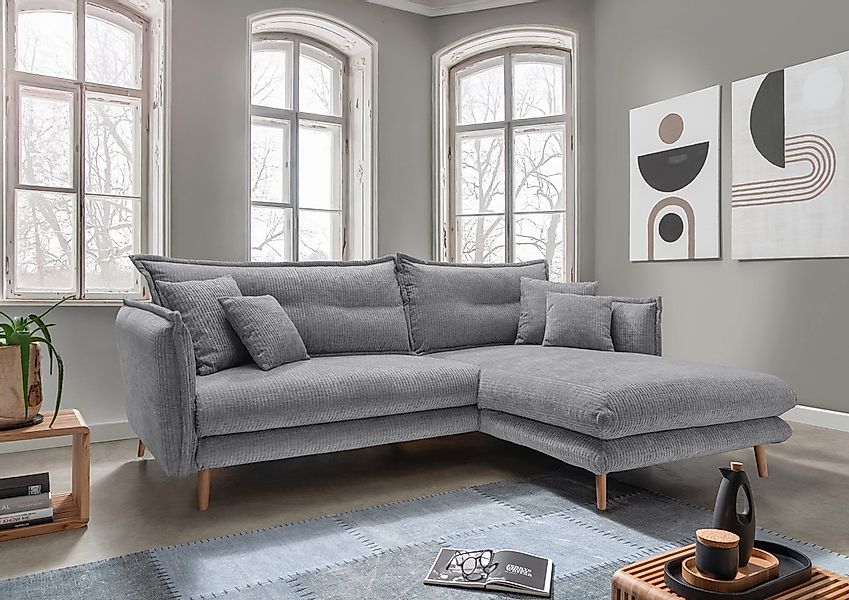 Home affaire Ecksofa "Lazio modern und bequem, schmale Armlehnen, tolle Det günstig online kaufen