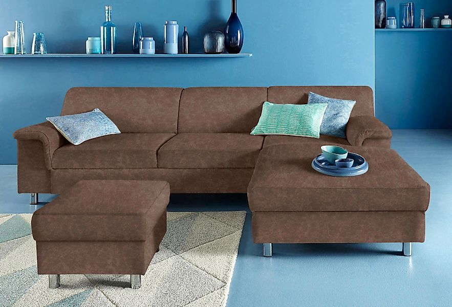 INOSIGN Ecksofa "Jamie, modern und elegant, Fußhöhe 9cm, L-Form,", wahlweis günstig online kaufen
