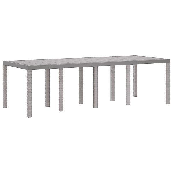 vidaXL Gartentisch Hellgrau 250x100x73 cm Poly Rattan 3378519 günstig online kaufen