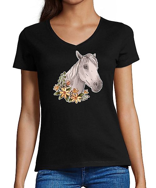 MyDesign24 T-Shirt Damen Pferde Print Shirt günstig online kaufen