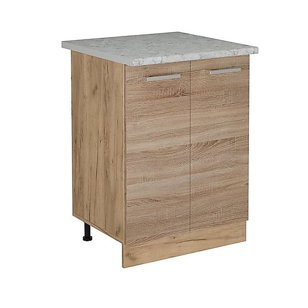 Vicco Unterschrank R-Line, Sonoma/Goldkraft Eiche, 60 cm AP Marmor günstig online kaufen