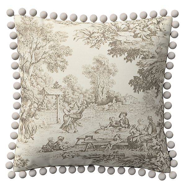 Kissenhülle Wera mit Bommeln, ecru-beige, 45 x 45 cm, Avinon (144-53) günstig online kaufen
