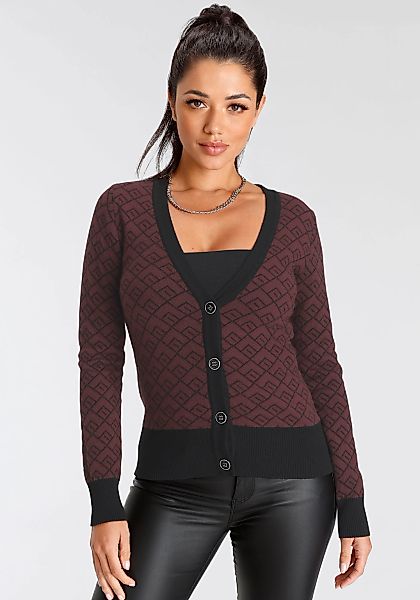 Melrose Strickjacke in trendy Jacquardmuster mit Knopfleiste günstig online kaufen