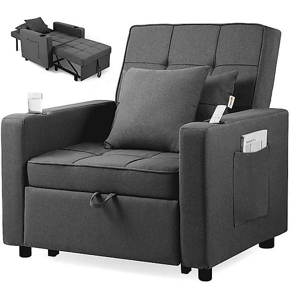 Makika Relaxliege Schlafsessel Schlafsofa Couch Tommy klappbar in Dunkelgra günstig online kaufen