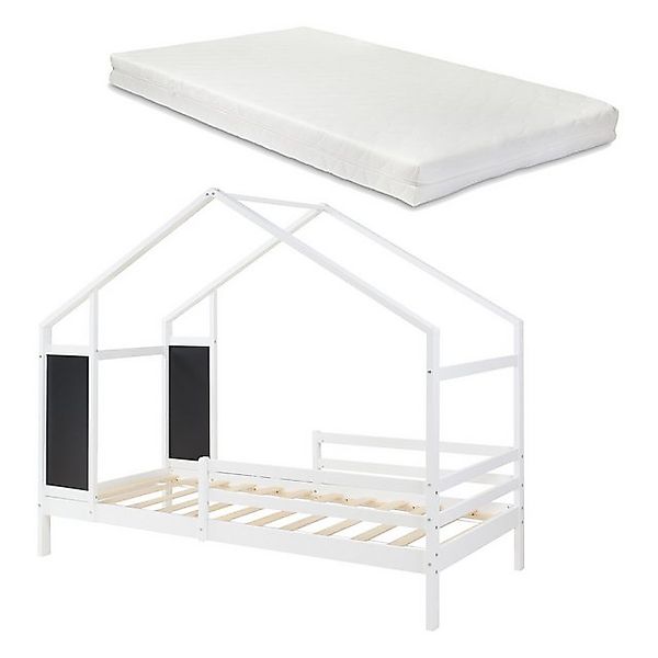 en.casa Kinderbett, Kinderbett »Lorenskog« mit Matratze 90x200 cm Weiß günstig online kaufen