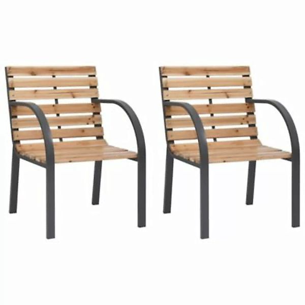 vidaXL Gartenstühle 2 Stk. Holz Gartenstuhl braun günstig online kaufen