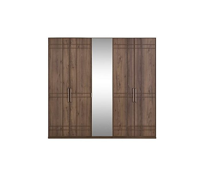 Xlmoebel Kleiderschrank Brauner Holzschrank mit 5 Spiegeltüren für das Schl günstig online kaufen