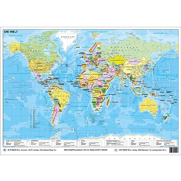 STIEFEL Poster Weltkarte Die Welt politisch, günstig online kaufen