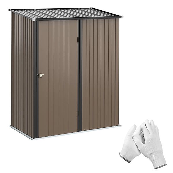 Outsunny Gerätehaus mit Pultdach 1,34 m² Abschließbar Braun 161,5 x 94,5 x günstig online kaufen