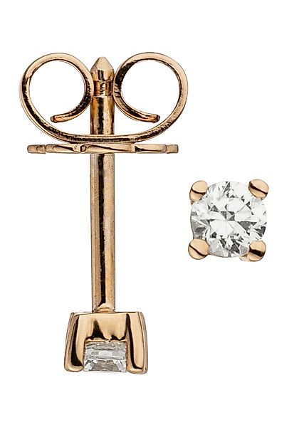 JOBO Paar Ohrstecker "Solitär Diamanten Brillanten 0,14 ct.", 585 Roségold günstig online kaufen