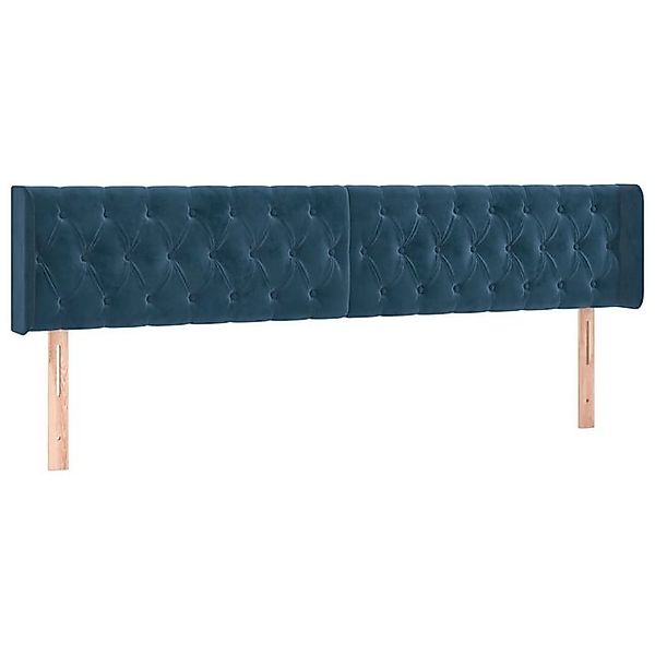 vidaXL Bett, Kopfteile 2 Stk. Dunkelblau 90x7x78/88 cm Samt günstig online kaufen