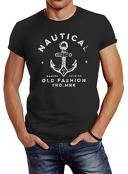 Neverless Print-Shirt Neverless® Herren T-Shirt Anker günstig online kaufen