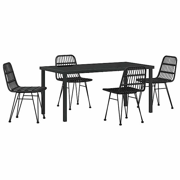 vidaXL Garten Essgruppe 5-Tlg Schwarz Poly Rattan 3379201 günstig online kaufen