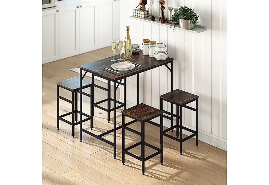 HOMCOM Bargruppe Set 5-teiliges Bartisch-Set, (Tischset, 5-tlg., Bartisch-S günstig online kaufen