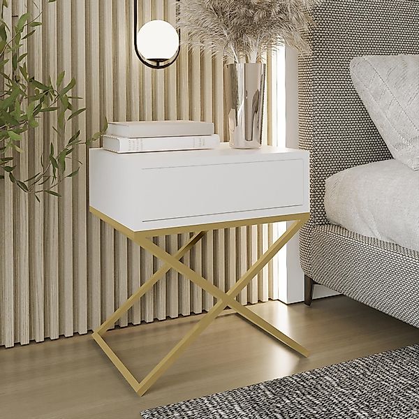 Beautysofa Nachttisch Max (inkl. Schublade, x-förmigen günstig online kaufen