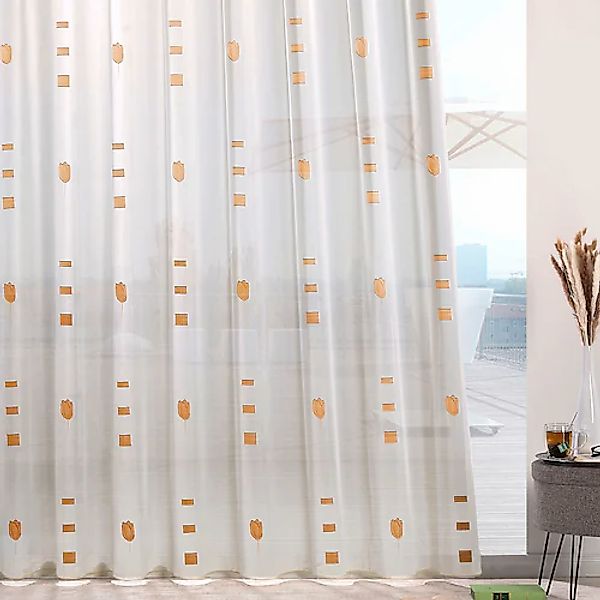 Weckbrodt Gardine »Ruby«, (1 St.), Webscherli, Bedruckt, Allover,Floral, ha günstig online kaufen