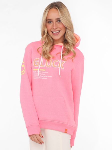Zwillingsherz Hoodie "Glück" mit Schriftzug Glück günstig online kaufen
