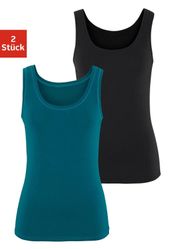 Vivance Tanktop "aus elastischer Baumwoll-Qualität" 2er-Pack günstig online kaufen