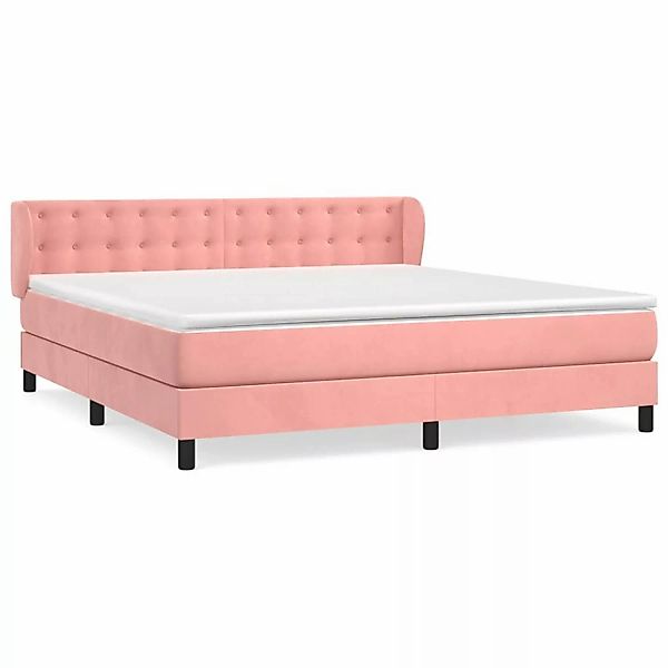 vidaXL Boxspringbett mit Matratze Rosa 180x200 cm Samt1383207 günstig online kaufen