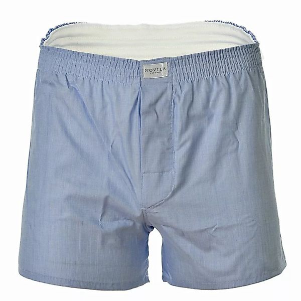 NOVILA Herren Web-Shorts - Boxershorts, Baumwolle Fil-à-Fil Blau 2XL günstig online kaufen