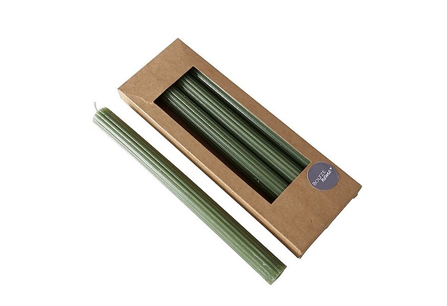 BOLTZE Tafelkerze Stabkerze Classic, 4-teilig, 25 cm hoch, Grün (1-tlg) günstig online kaufen