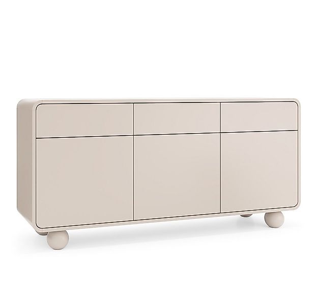 Lomadox Sideboard ALBINIA-160, 160 cm breit Kaschmir mit Kugelfüßen, 3 Schu günstig online kaufen