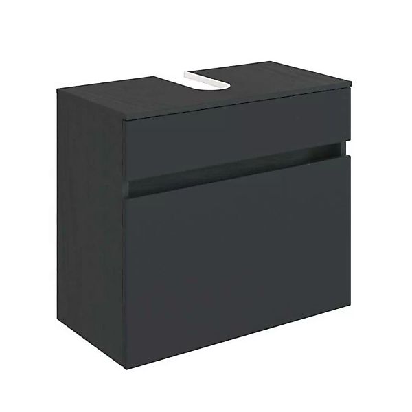 Design Waschbeckenschrank in Dunkel Grau 60 cm breit günstig online kaufen