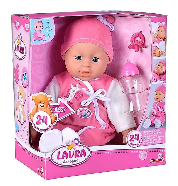 SIMBA Babypuppe Simba Puppe Babypuppe Laura Babysprache 24 Babylaute 105140 günstig online kaufen