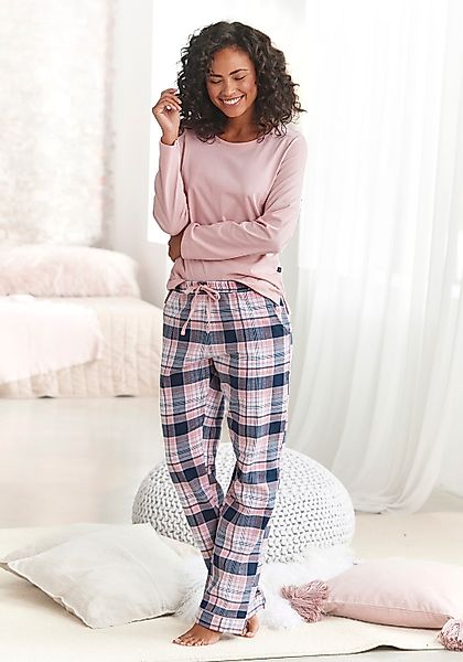 H.I.S Pyjama, (2 tlg.), mit karierter Schlafhose günstig online kaufen