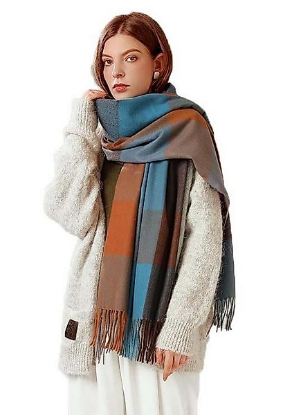 Coonoor Modeschal Karierter Damen Schal mit Fransen, im Oversize Look,für H günstig online kaufen