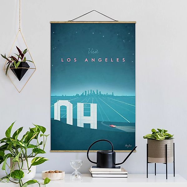 Stoffbild mit Posterleisten - Hochformat Reiseposter - Los Angeles günstig online kaufen