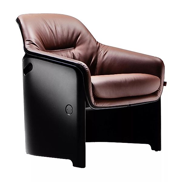 Plank - Avus Sessel - Leder braun/BxHxT 73x80x73cm/Gestell schwarz matt günstig online kaufen