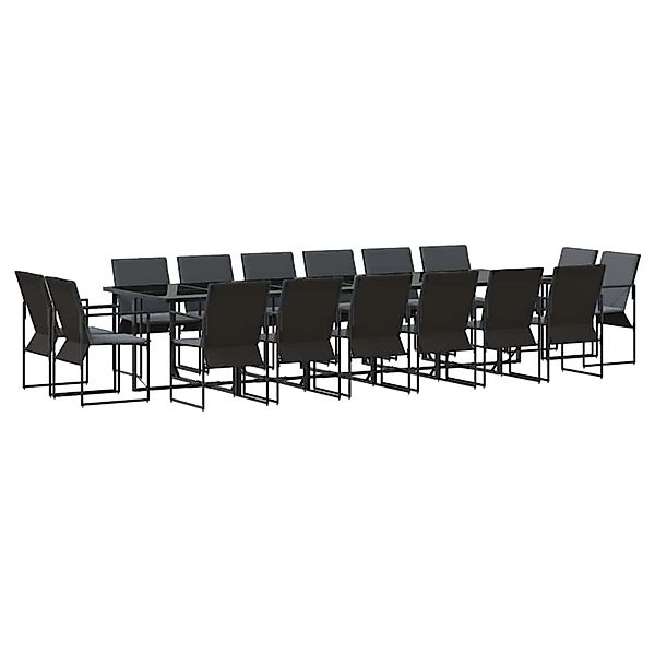 vidaXL Garten Essgruppe 17-Tlg Schwarz Stahl 3335872 günstig online kaufen
