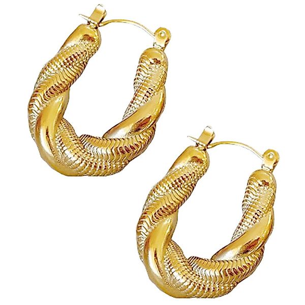 KARMA Paar Creolen Damenohrringe oval vergoldet günstig online kaufen